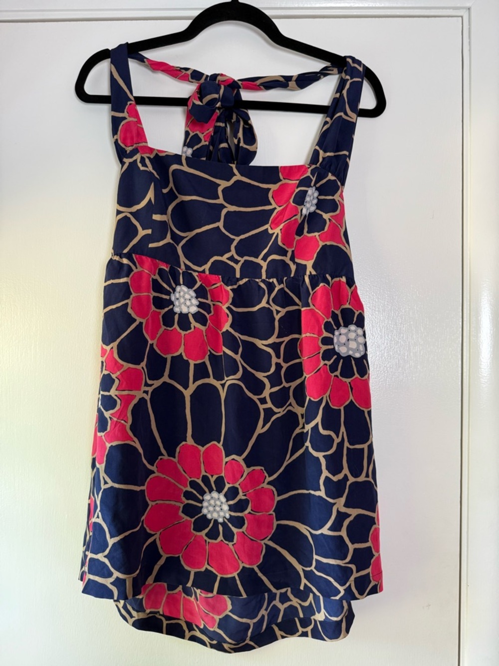 Tabitha for Anthropologie 100% Silk Bold Floral Dress Vintage Boho Chic Vacation